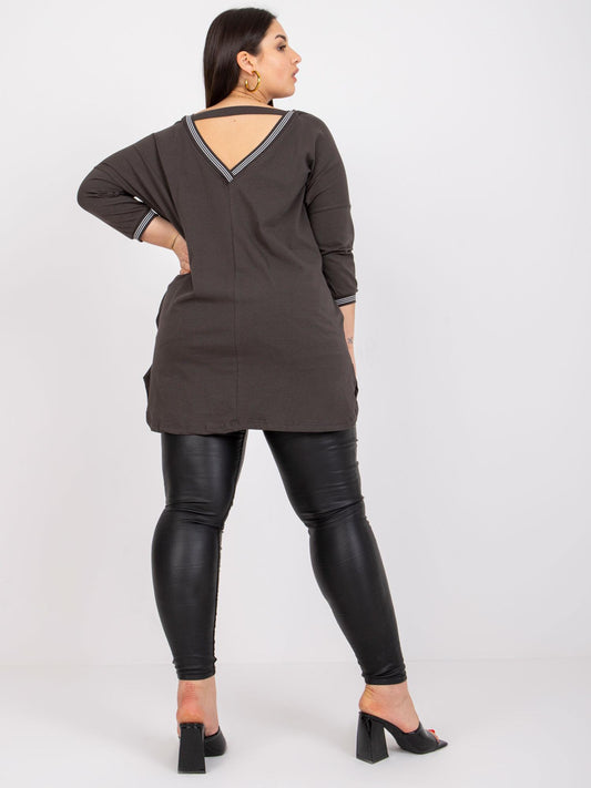 Khaki damska tunika plus size
