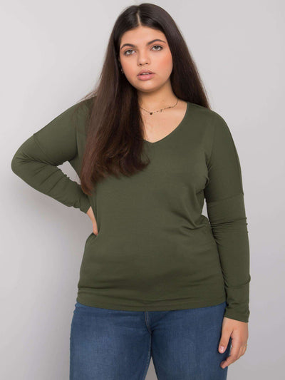 Khaki bluzka plus size na co dzień