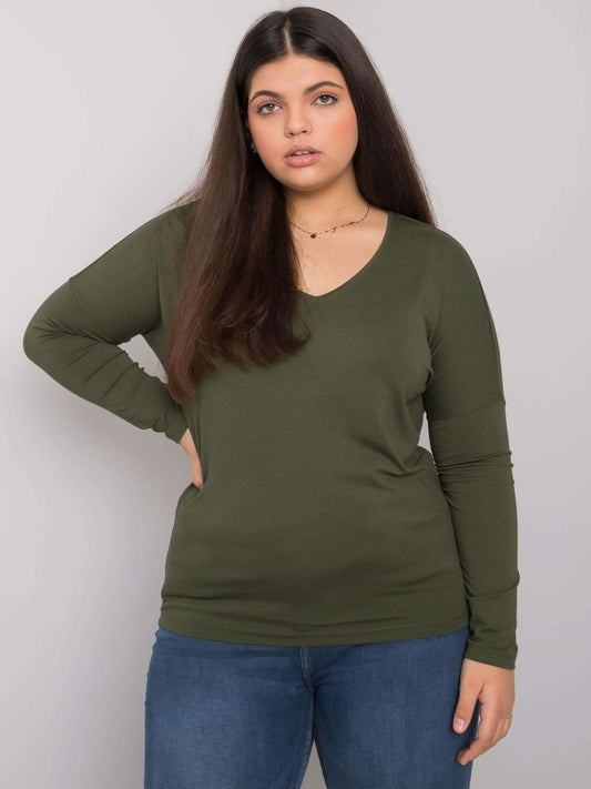 Khaki bluzka plus size na co dzień