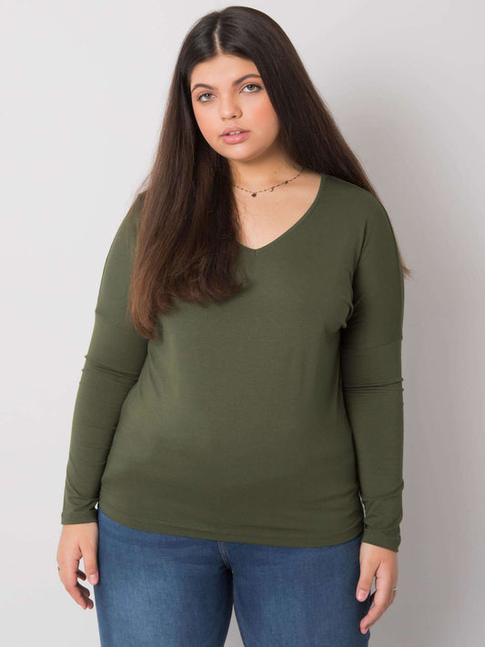 Khaki bluzka plus size na co dzień