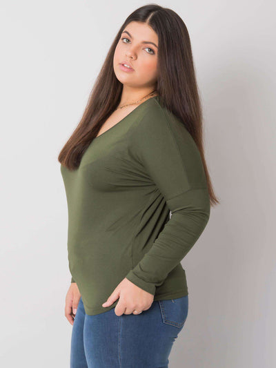 Khaki bluzka plus size na co dzień