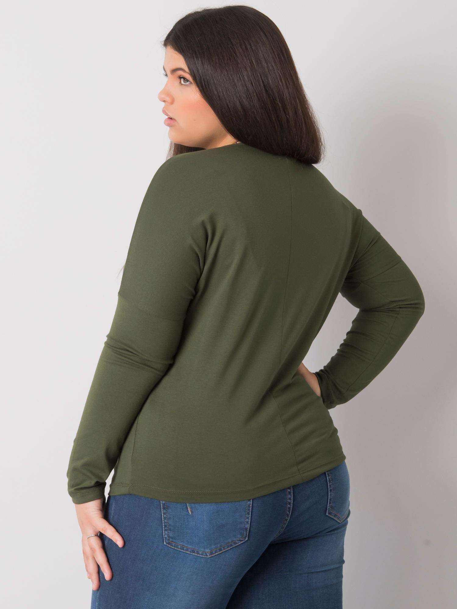 Khaki bluzka plus size na co dzień