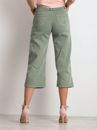 Jeansy z przetarciami khaki