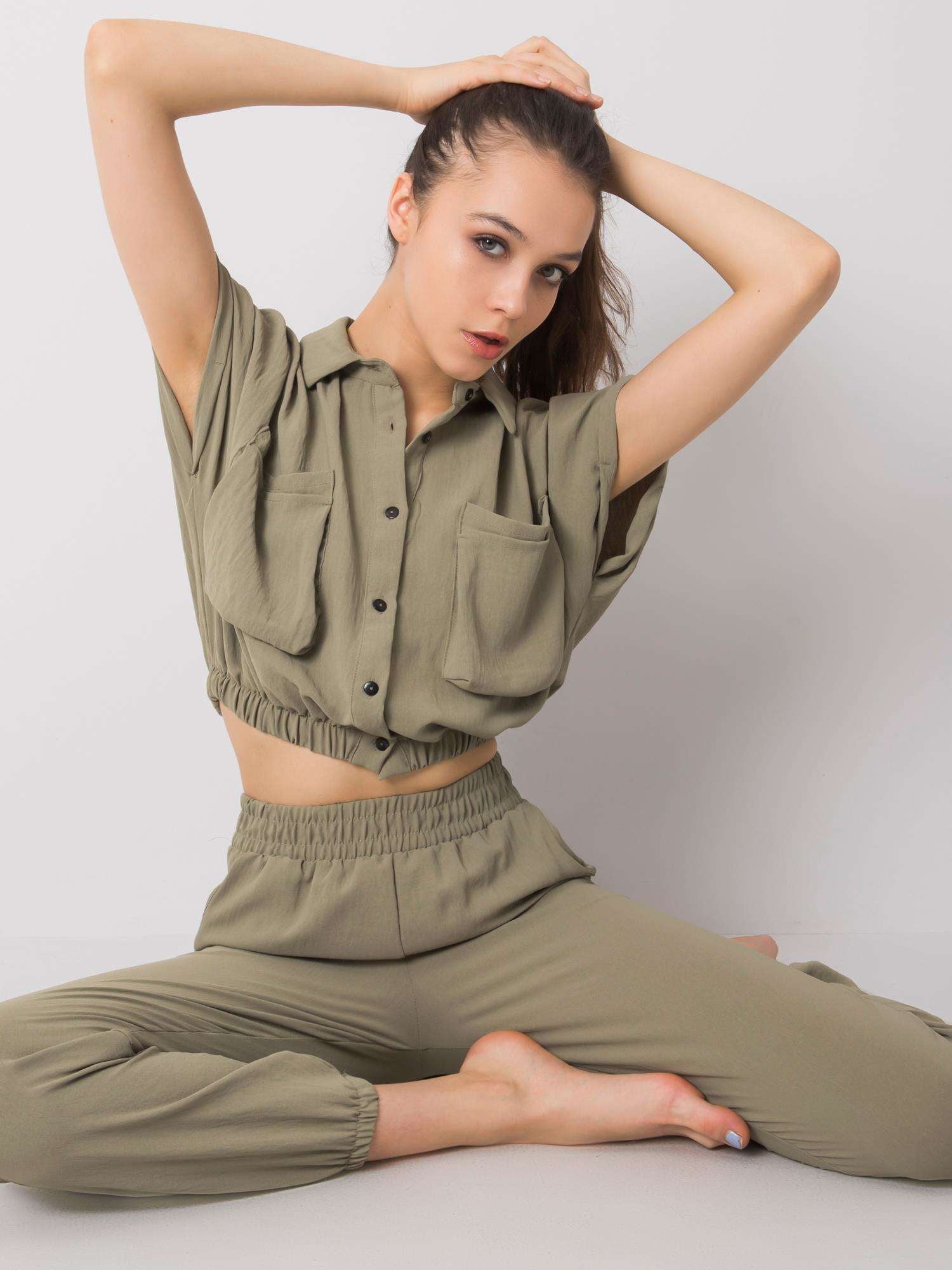 RUE PARIS Khaki komplet casualowy