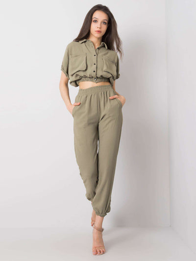 RUE PARIS Khaki komplet casualowy