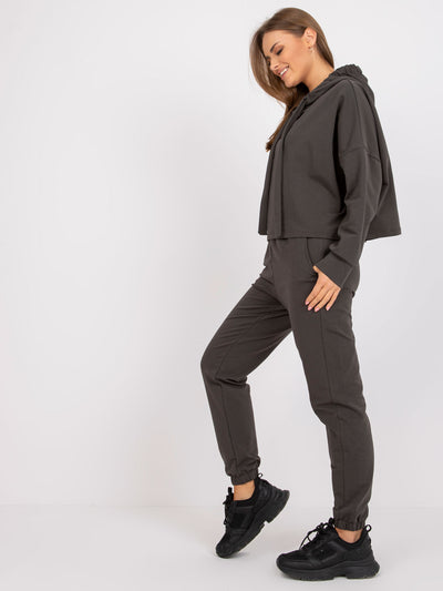 Khaki komplet dresowy basic bawełniany