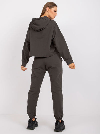 Khaki komplet dresowy basic bawełniany