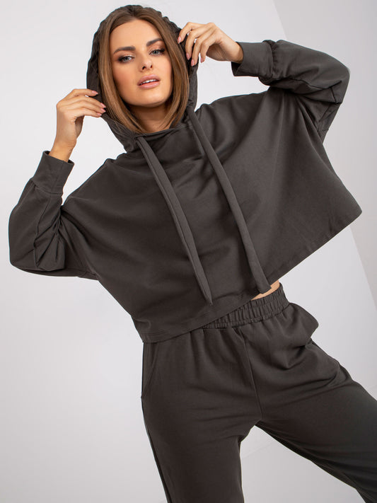 Khaki komplet dresowy basic bawełniany