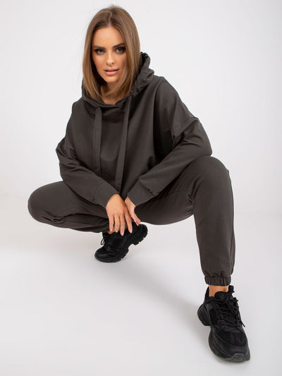 Khaki komplet dresowy basic bawełniany
