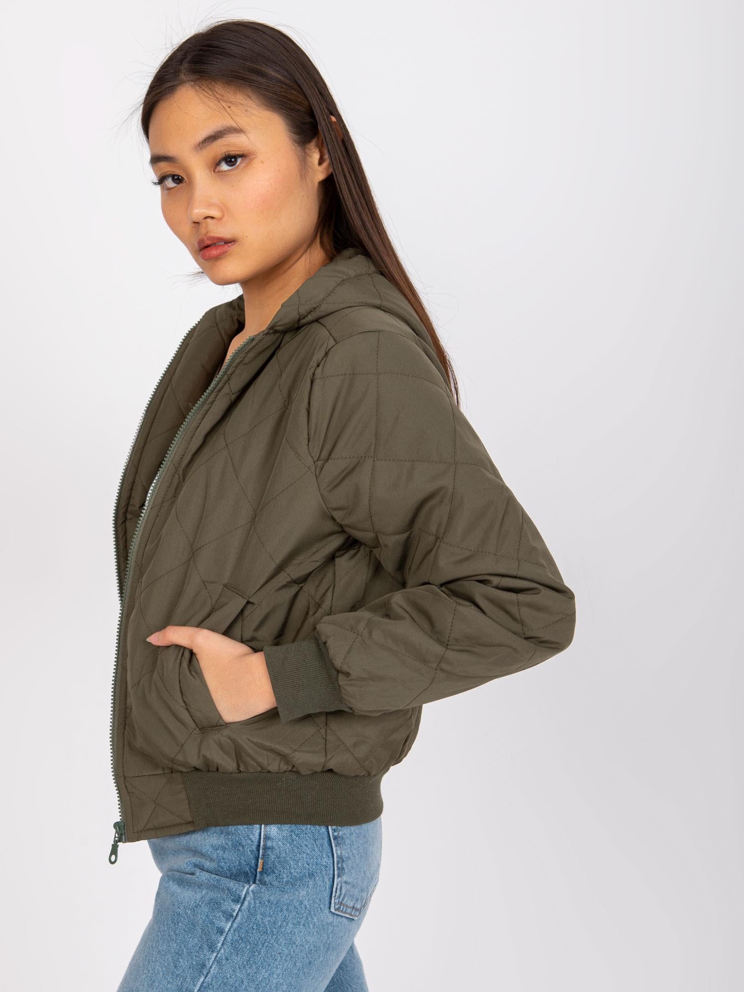 Khaki kurtka pikowana damska