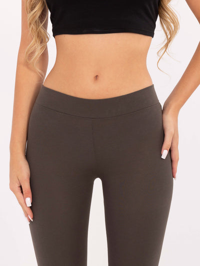 BASIC FEEL GOOD Khaki legginsy high waist
