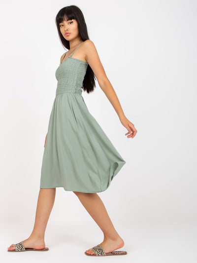Khaki midi sukienka na ramiączkach FRESH MADE