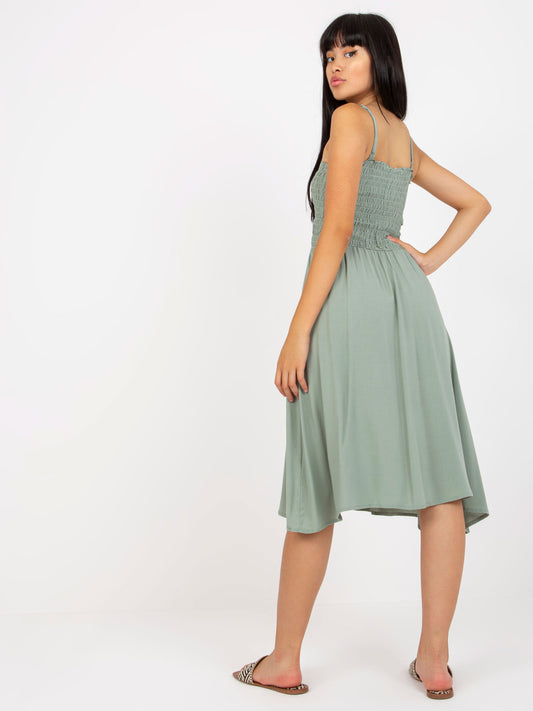 Khaki midi sukienka na ramiączkach FRESH MADE