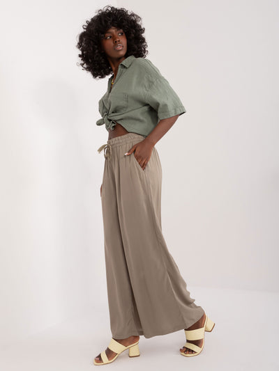 Khaki luźne spodnie wide leg SUBLEVEL