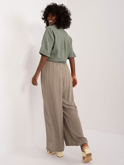 Khaki luźne spodnie wide leg SUBLEVEL