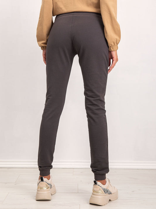 Khaki spodnie dresowe z napisami