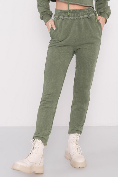 BSL Khaki dresy z wąskimi nogawkami