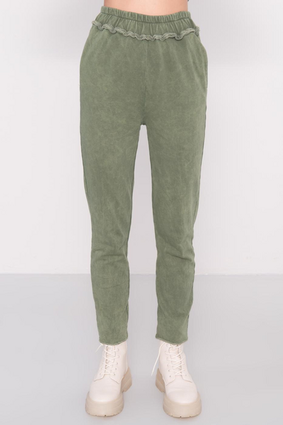 BSL Khaki dresy z wąskimi nogawkami