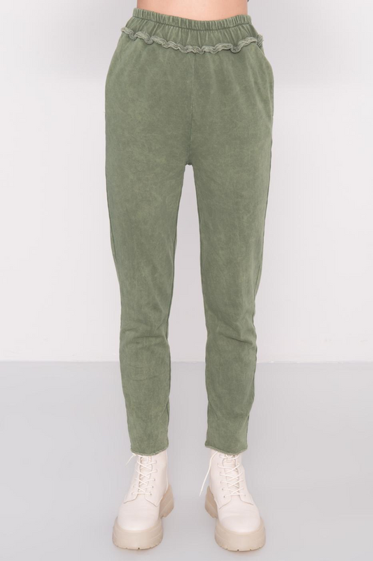 BSL Khaki dresy z wąskimi nogawkami