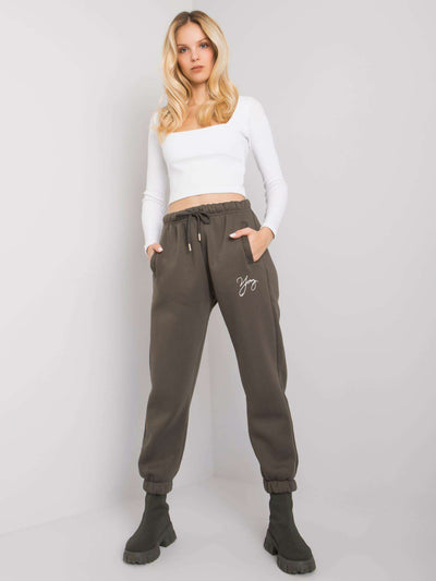 Khaki damskie spodnie dresowe