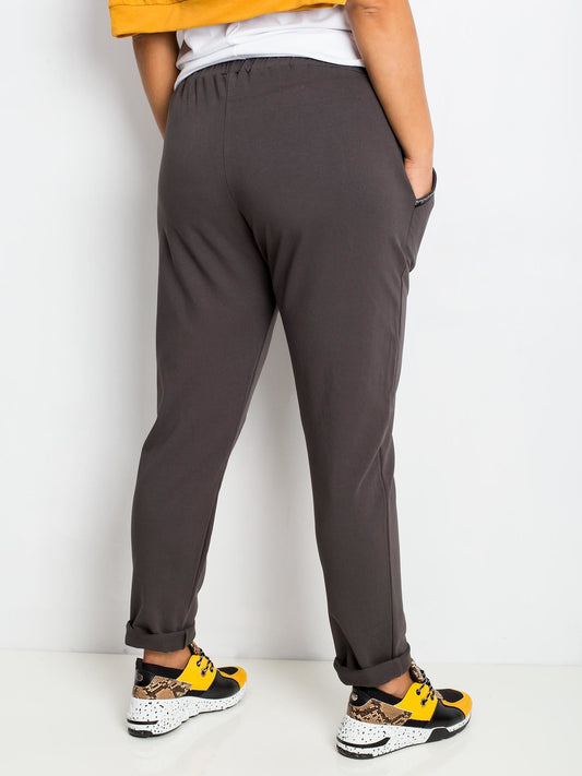 Khaki bawełniane spodnie plus size