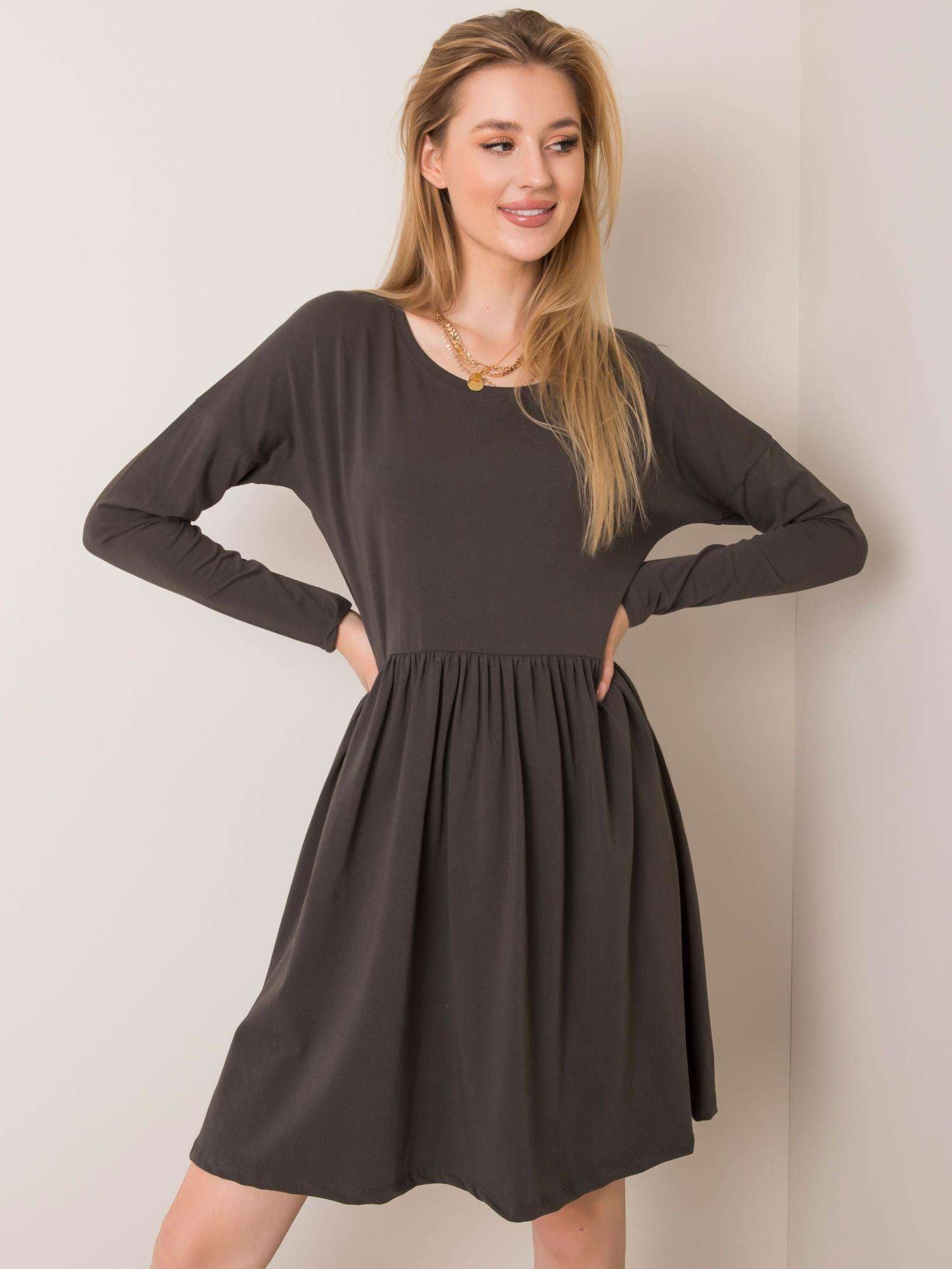 RUE PARIS Khaki sukienka