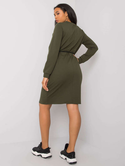 Khaki sukienka plus size z nadrukiem