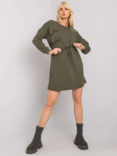 RUE PARIS Khaki sukienka dresowa