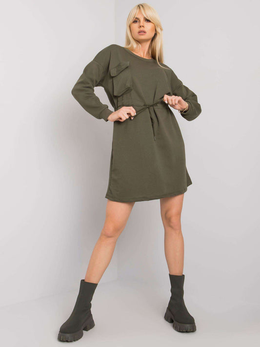 RUE PARIS Khaki sukienka dresowa