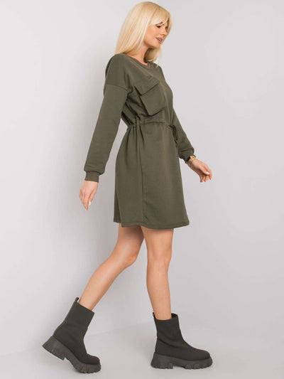 RUE PARIS Khaki sukienka dresowa