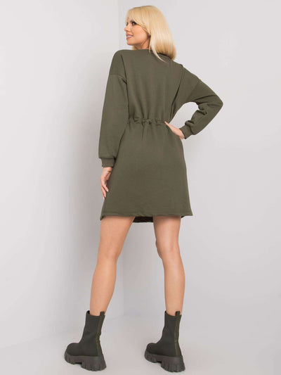 RUE PARIS Khaki sukienka dresowa