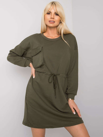 RUE PARIS Khaki sukienka dresowa