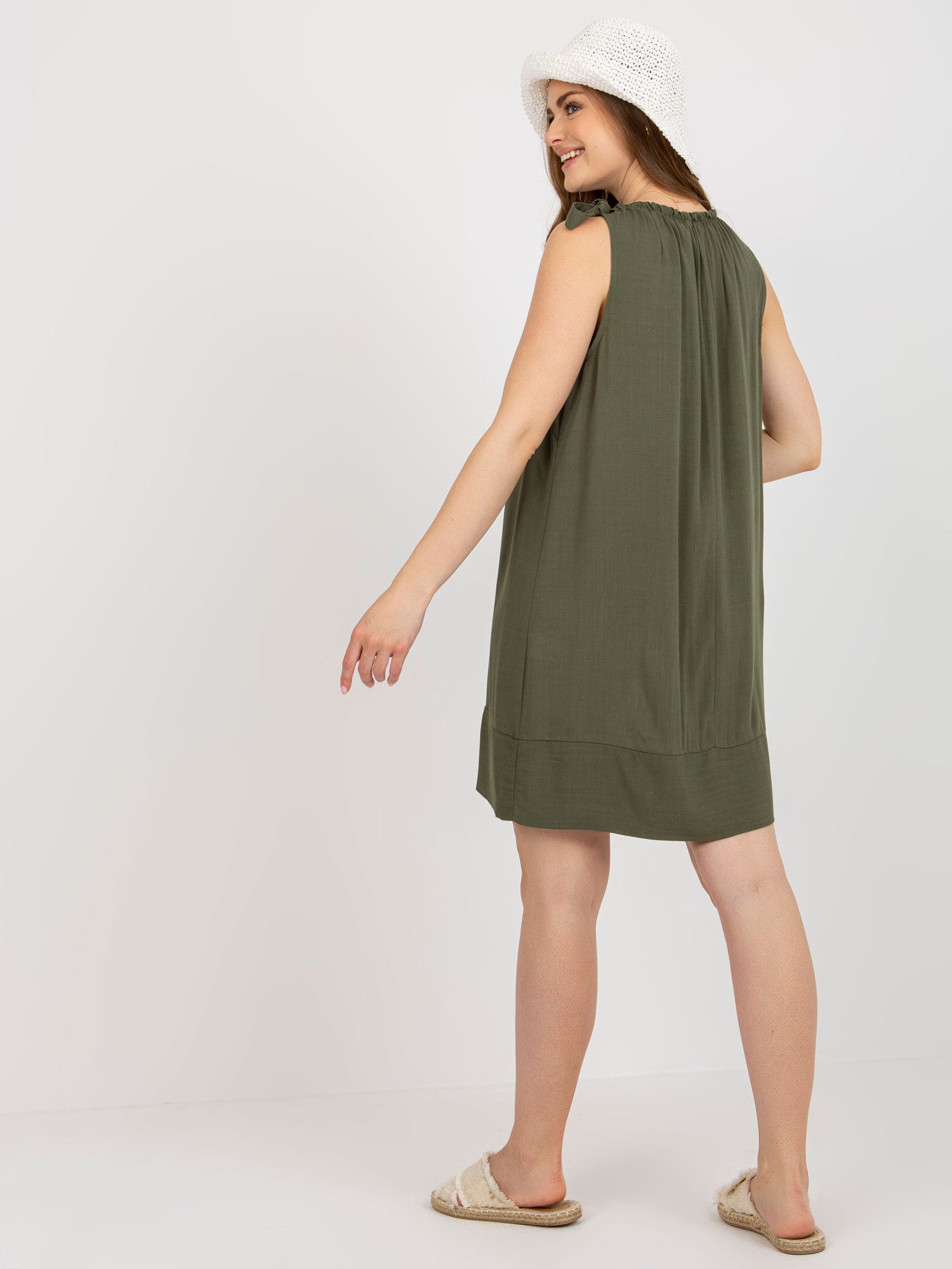 Khaki wiskozowa sukienka na lato OCH BELLA