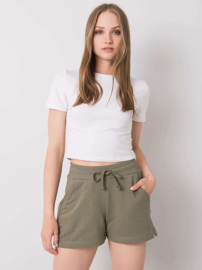 FOR FITNESS Khaki szorty damskie