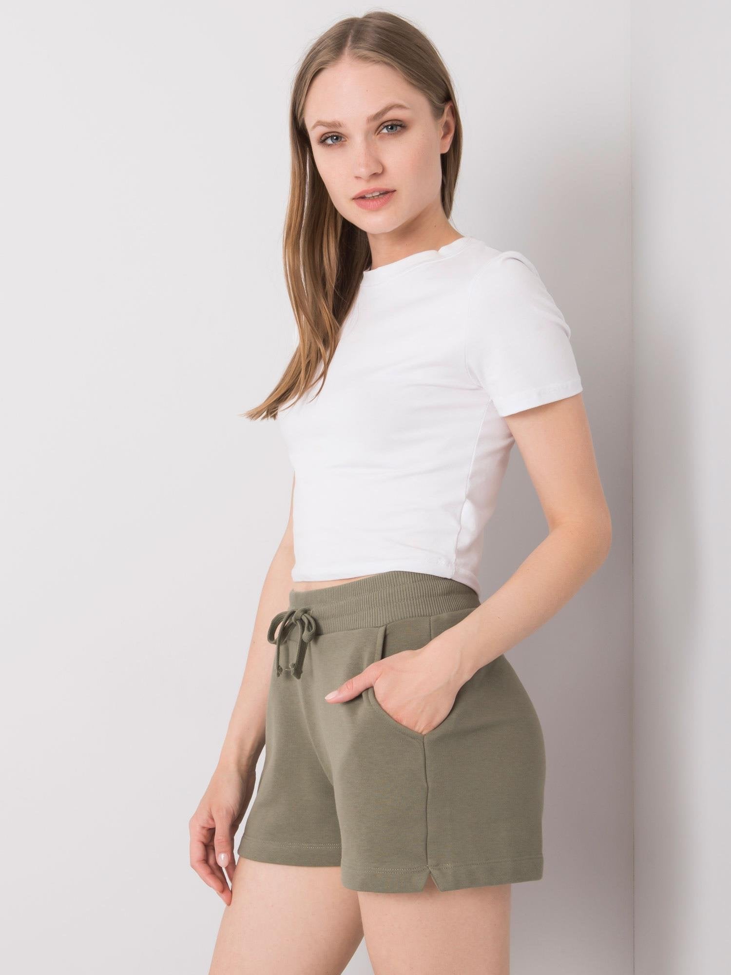 FOR FITNESS Khaki szorty damskie