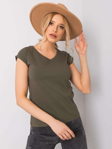 Khaki damski t-shirt basic