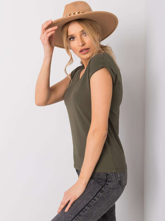 Khaki damski t-shirt basic