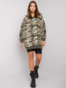 Khaki tunika w militarne wzory