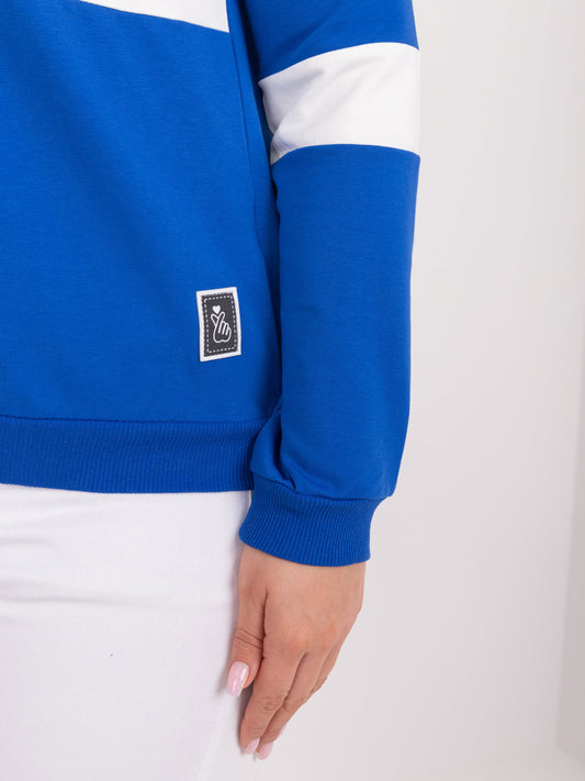Kobaltowa casualowa bluzka plus size z bawełny