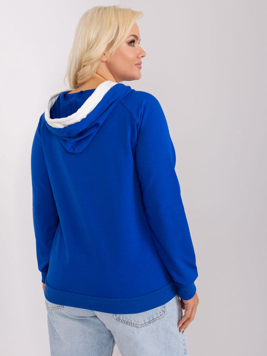 Kobaltowa bluza damska basic plus size