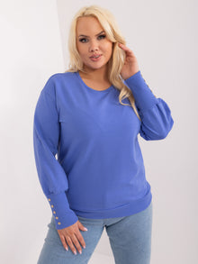 Liliowa damska bluza plus size ze ściągaczami
