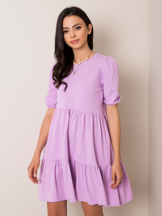 RUE PARIS Liliowa sukienka oversize