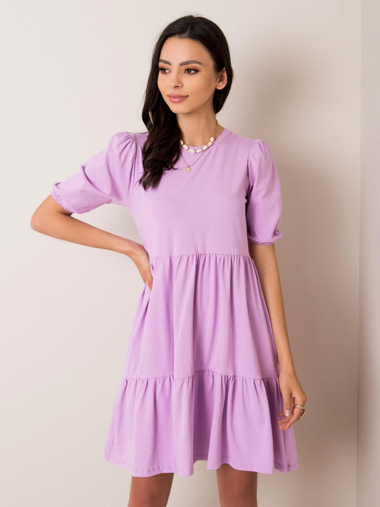 RUE PARIS Liliowa sukienka oversize