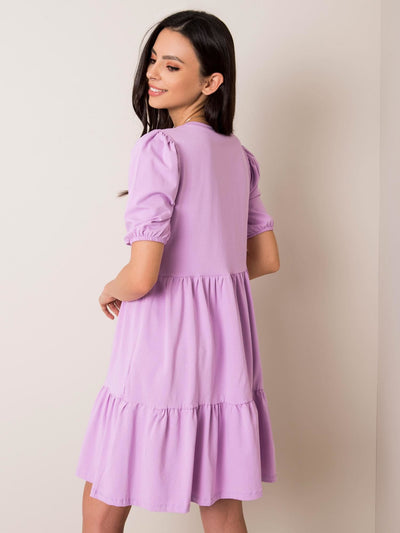 RUE PARIS Liliowa sukienka oversize