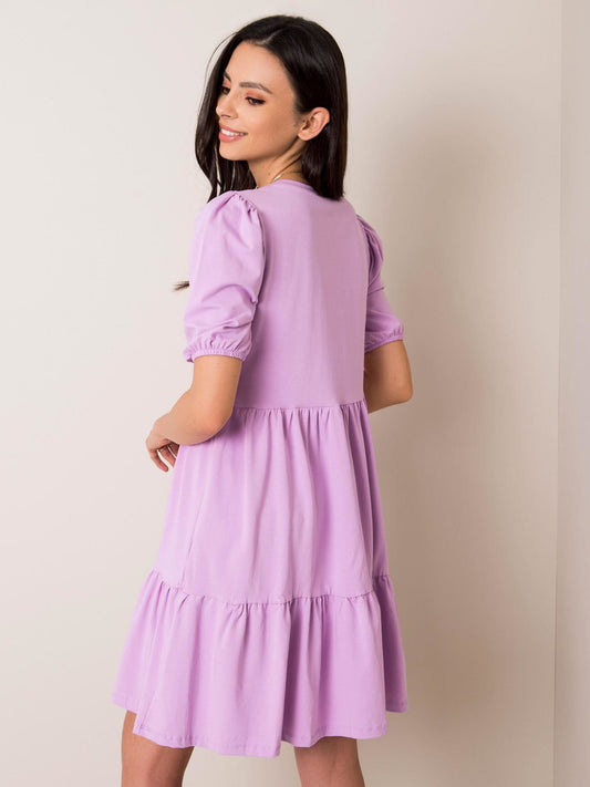 RUE PARIS Liliowa sukienka oversize