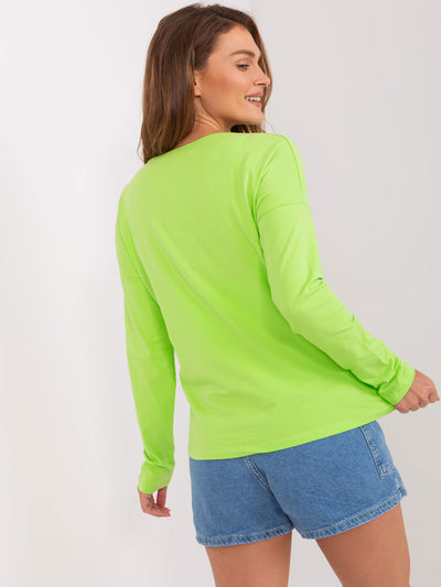 Limonkowa bluzka basic longsleeve BASIC FEEL GOOD