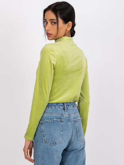 Limonkowa bluzka z weluru