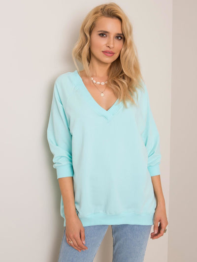 RUE PARIS Miętowa bluza oversize