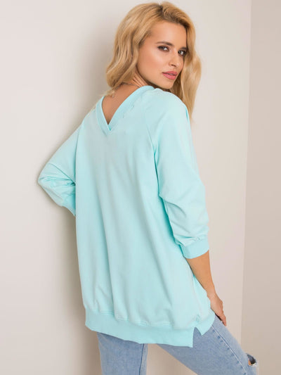RUE PARIS Miętowa bluza oversize