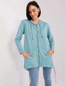 Pistacjowa bluza rozpinana damska